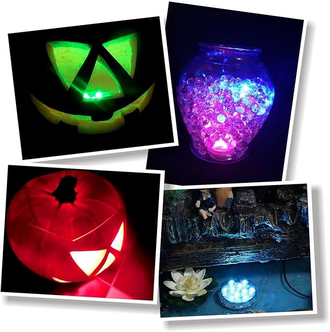 Submersible LED Lights with Remote, Color Changing Battery Operated Underwater LED Pool Light for Inground Pool and Above Ground Pool, Hot Tub Bathtub Decoration (4 Packs)