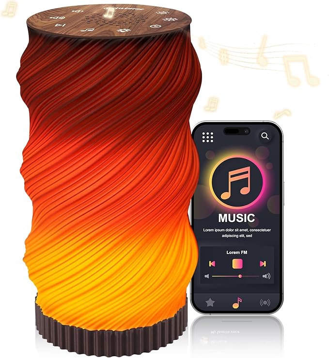 Sound Machine with Night Light, White Noise Sound Machine Mood Lamp for Adult Relaxation - 24 Soothing Sounds, Bluetooth Speaker, Touch Control, Timer, Adjustable Volume & Brightness for Bedroom
