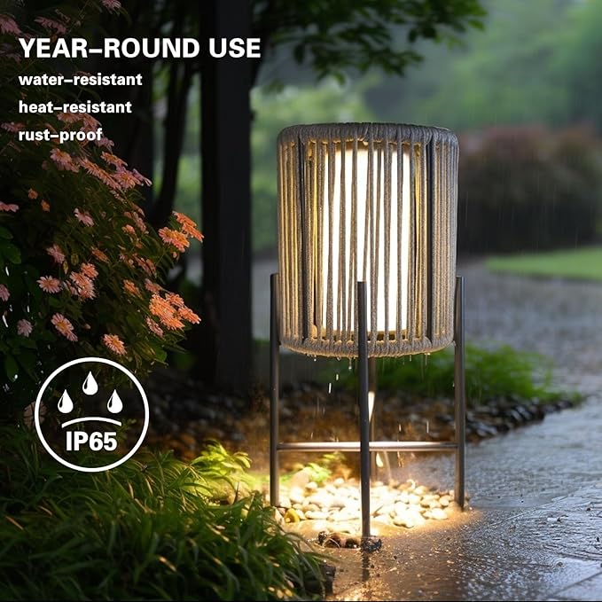 EcoGreen Solar Floor Lamp, 9.45 x 17.72in Outdoor Balcony Decorative Light, Patio LED Solar Light,8~10hrs Auto Operation, Waterproof, Warm White Glow