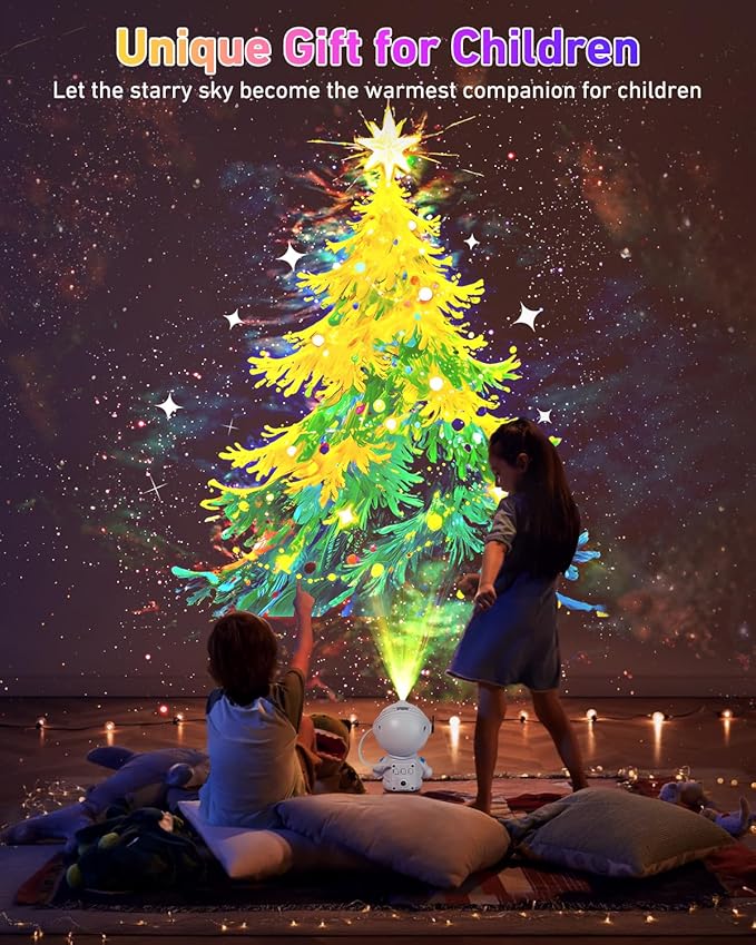 Astronaut Galaxy Projector,Star Projector with 12 Space Films,Galaxy Projector for Bedroom with Timer and 360°Rotating Magnetic Head,Planetarium projectors is Suitable for Kids and Adults (White)