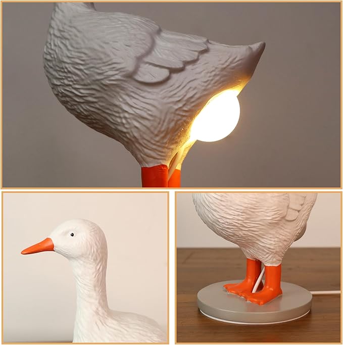 Ammonite Duck Egg Lamp,3D Laying Egg Light, Funny Resin Night Light Lifelike LED Egg Lamp, with USB, Warm Light Table Lamp,Easter Christmas Birthday Gift