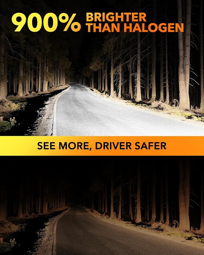 OXILAM H11 9005 Light Bulbs Combo, 900% Brightness 6500K Cool White Driving Fog lights, 1:1 Size Front Fog Lamps, Play-N-Plug, Pack of 4