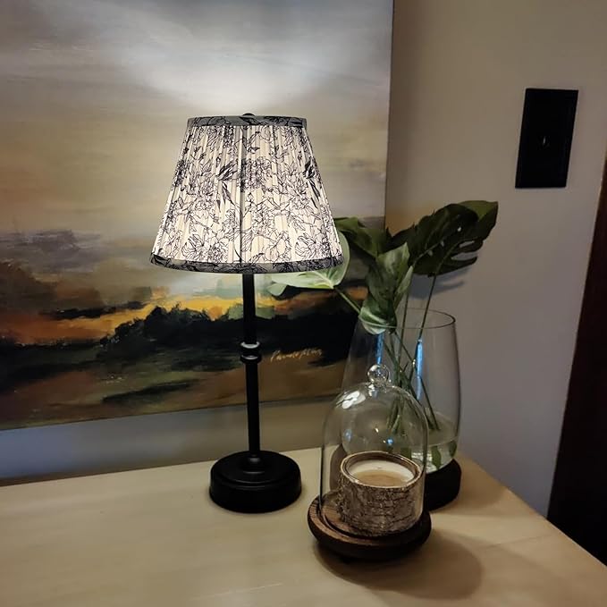 TOOTO STAR Small Pleated Lamp Shade, 6x10x7.5inch Print Lamp Shade for Table Lamps, Floor Lamps and Pendant Lamps (Spider Fitter)