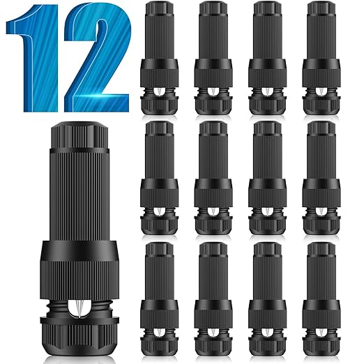 Low Voltage Wire Connectors - Outdoor LED Landscape Lighting Connector 12-18 Gauge Waterproof Landscape Lights Connector for Outside Path Light Deck Light Yard Light Backyard Lighting (12 Pack)