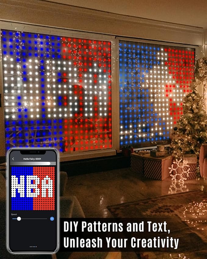 540Leds Dynamic Curtain Lights, Smart App and Remote Control DIY Christmas Window Lights, Color Changing Animated Led Curtain String Lights IP65 Waterproof for Bedroom Wall Outdoor Decor, 5 x 6.6ft