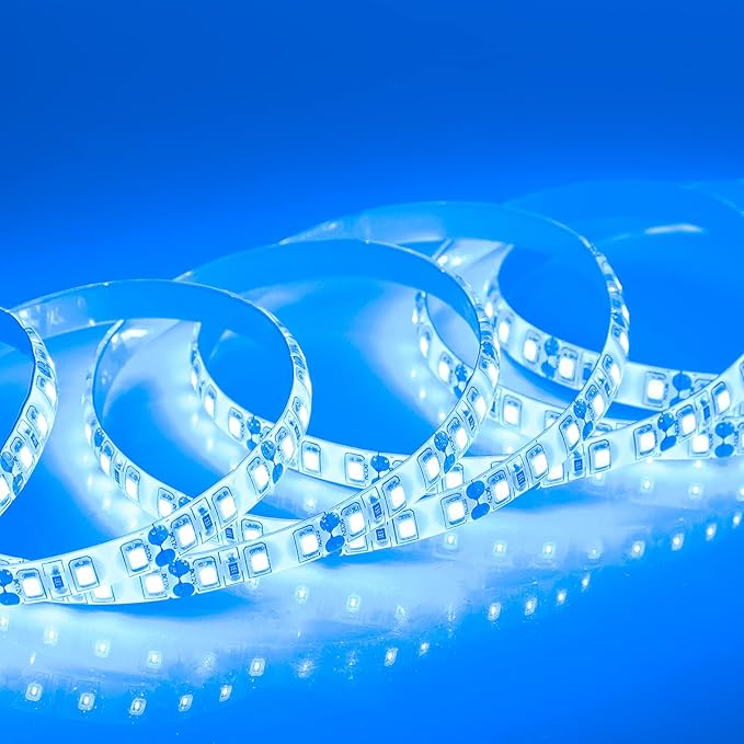 SUPERNIGHT 600 LEDs Blue Strip Light, 16.4FT Waterproof Flexible Rope Lights, 12V Blue Tape Lights for Bedroom, Mirror, Kitchen, Boat, Party, Holiday Decoration