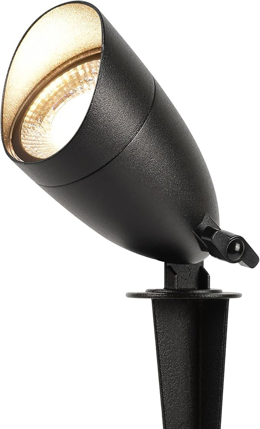 LUTEC 12V Low Voltage Landscape Lighting, Die-cast Aluminum Spot Lights with Connectors, IP65 Waterproof Outdoor Landscape Spotlights, 5W 550LM Warm White 3000K for Tree Garden Yard Pathway, 1 Pack