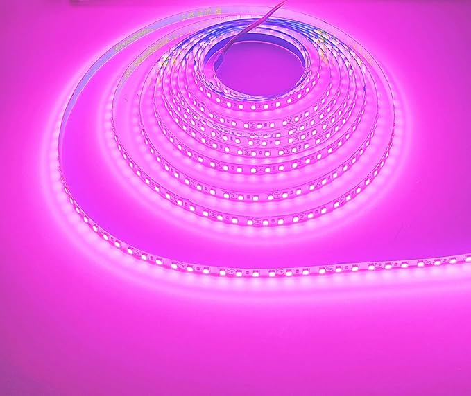 SUYOOULIN LED Strip Lights, SMD 2835 LED Strip, DC12V 1200LEDs 16.4Ft 26000LM High Density LED Light Strips Non-Waterproof IP21, 3 Times Brightness Than SMD3528 LED Strip, Pink