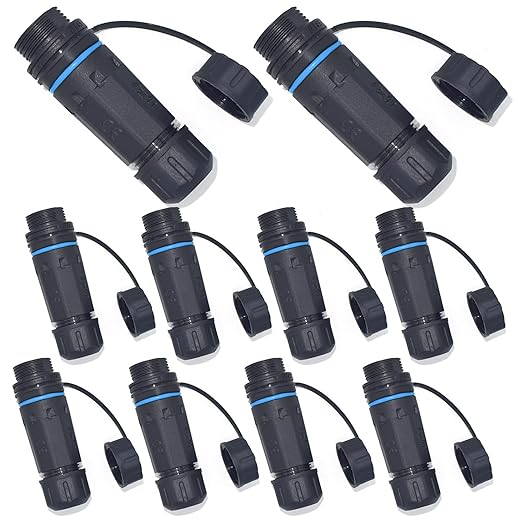 10PCS Shielded RJ45 Waterproof Panel Mount Connector IP68 Cat5/5e/6 8P8C Ethernet LAN Cable Coupler Female to Female Outdoor Network Adapter