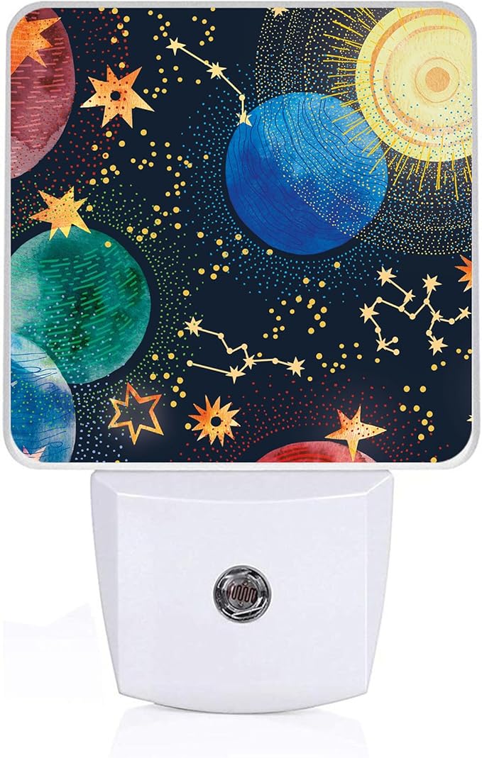 Boho Sun Moon Night Light,Plug-in Night Lights with Dusk-to-Dawn Sensor for Bedroom,Bathroom and Living Room Sleep Friendly lamp 0.5w