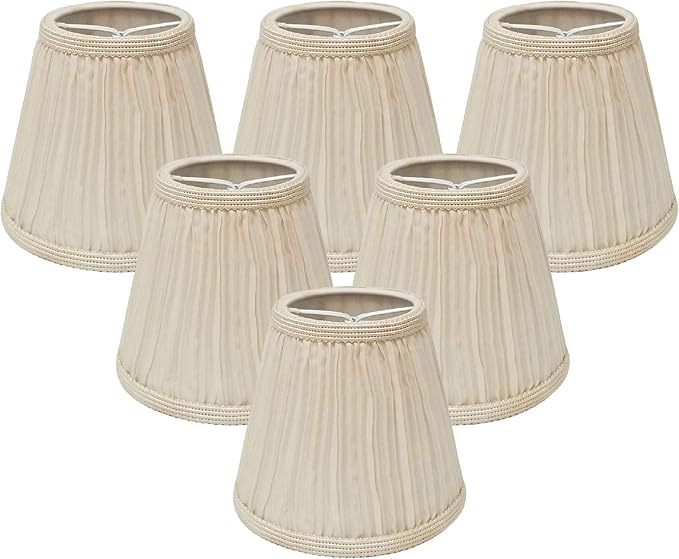 Royal Designs, Inc. CS-1053-5BG-6 Designer Mushroom Pleat Empire Chandelier Lamp Shade, 3 x 5 x 4.5, Beige, 6-Pack