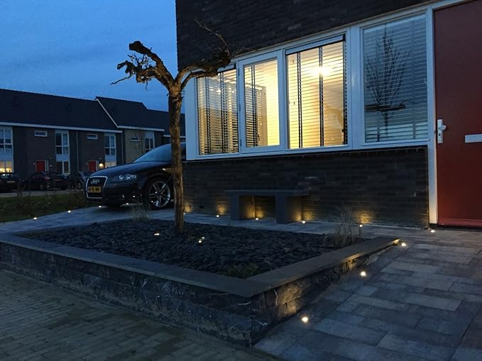 FVTLED Low Voltage LED Deck Light Waterproof Outdoor Garden Yard Decor Lamps Recessed Wood Decking Stair Landscape Pathway LED Step Lighting (10pcs, Warm White)
