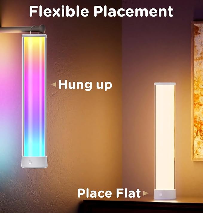 Rechargeable Table Lamp RGB+IC LED Cordless Table Light,12.59inch 1500LM Ambient Lighting APP & Remote Control, Desk Lamp Music Sync, Color Change Lamp for Bedside Bedroom, Home Decor
