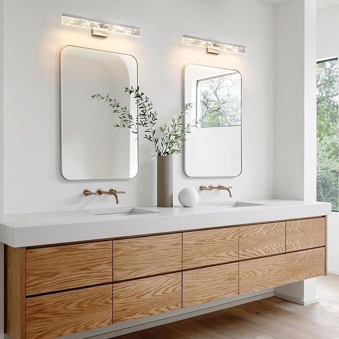 Brushed Nickel Vanity Light for Bathroom - 24 Inch Bathroom Lighting Fixtures Over Mirror 18W 3000K LED Vanity Lights Bar Modern Vanity Light Wall Mount