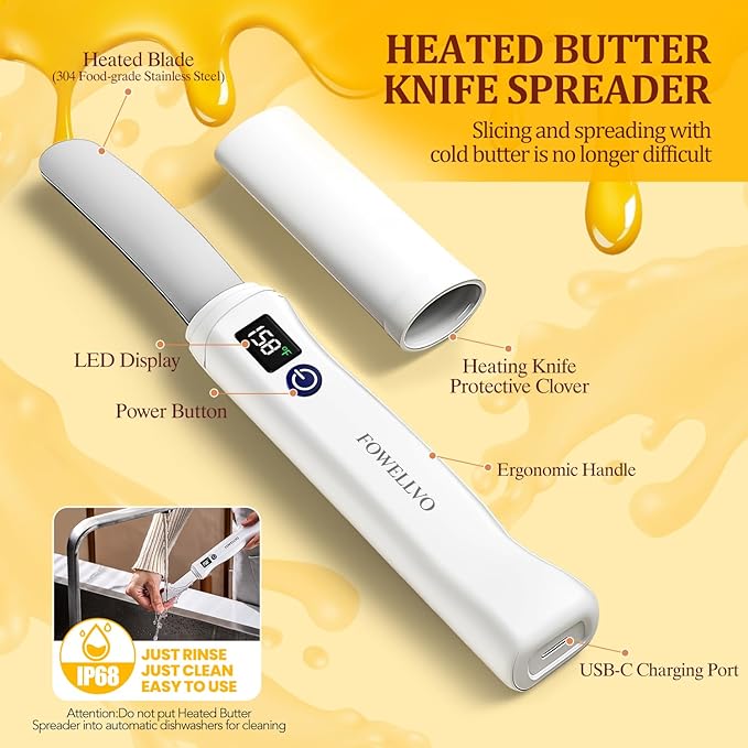 Stainless Steel Heated Butter Knife Spreader IP68 Waterproof for Cold Butter