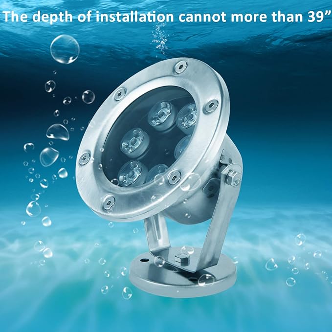 JSN&PC LED Underwater Lights 18W RGB Color Changing with RF Remote Controller & IP68 Waterproof Joint for Party Swimming Pool Fountain Water Rockery Grass Land