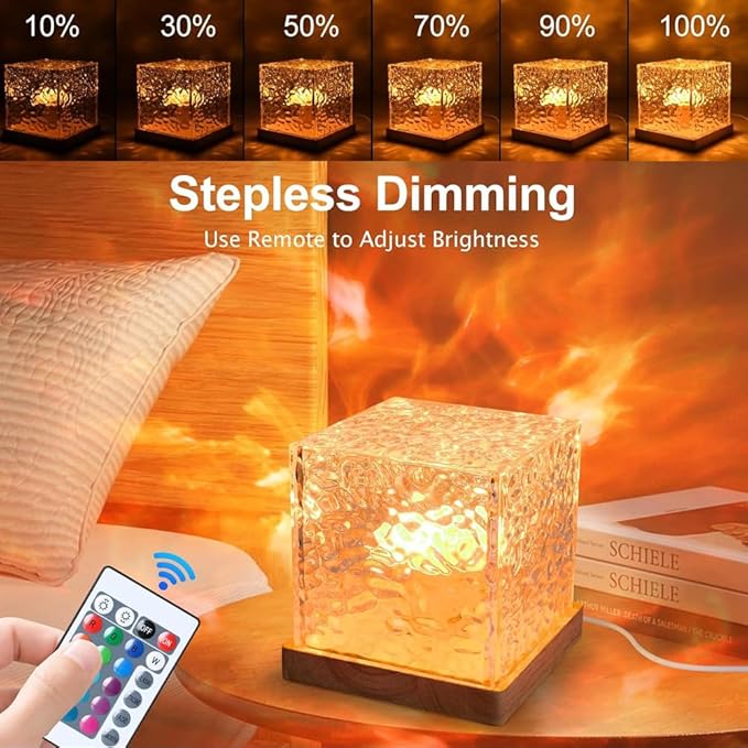 Ocean Wave Projector Light, 16 Colors Gradual Rotating Water Lamp with Remote Control, for Office Bedroom,Women's Day Gift(Charge)