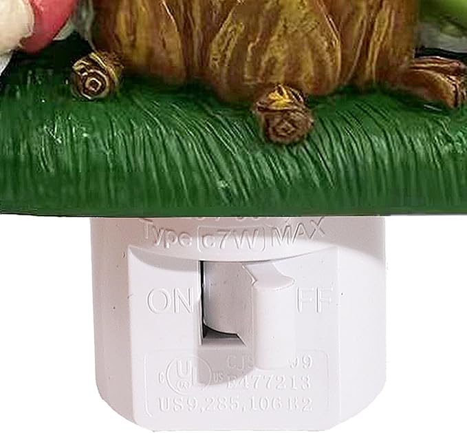Gnomes Campfire Nightlight Gnome Lamp Easter Night Light Plug Into Wall Dwarfs with Easter Eggs Night Lamp Bedroom Bathroom Decoration (Gnomes)