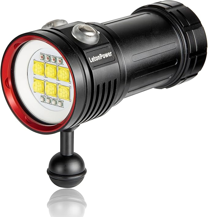Diving Flashlight, L24 12000Lumens Dive Light,100m Underwater Video Light, Scuba Dive Lights, Underwater flashlights with Type-C Charging for Professional Under Water Sports