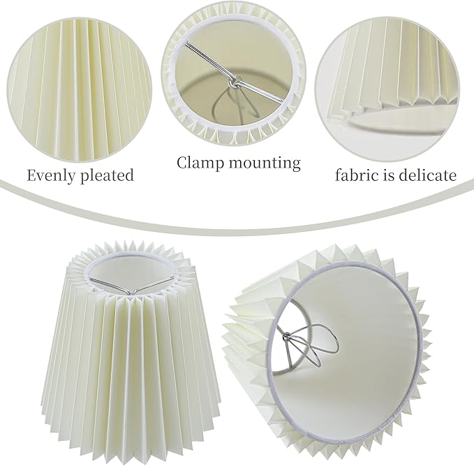 Small pleated lampshade chandelier shades set of 6. Lampshade for Wall Lamp.chandelier shades.small table lamps.For Cutting Edge bulbs.light bulb shade.chandelier light covers.4" X 5" X 6"