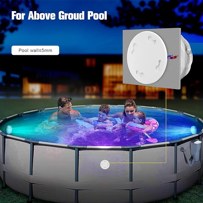 Rechargeable Submersible LED Lights with Remote, USB Color Changing Aquarium Lights with Magnet Suction Cups, Waterproof Underwater Pool Lights for Inground Pool Shower Hot Tub Accessories, 2Packs