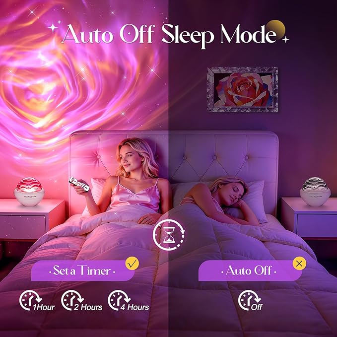 PIKOY 15 Colors Rose Sunset Lamp Projector, Dimmable Mood Lighting, Romantic Northern Lights Projector for Bedroom with Remote, Birthday Gifts for Teen Girl Gifts Trendy Stuff, Flower Bedroom Decor