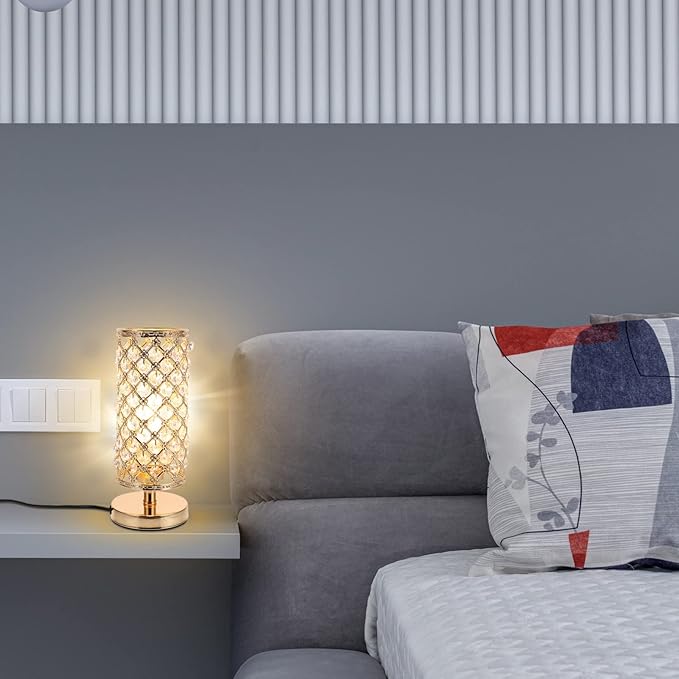 1pc Creative Crystal Table Lamp for Living Room Elegant Desk Light Adornment Warm Ambiance Touch Control Accent for Bedroom and Home Decor