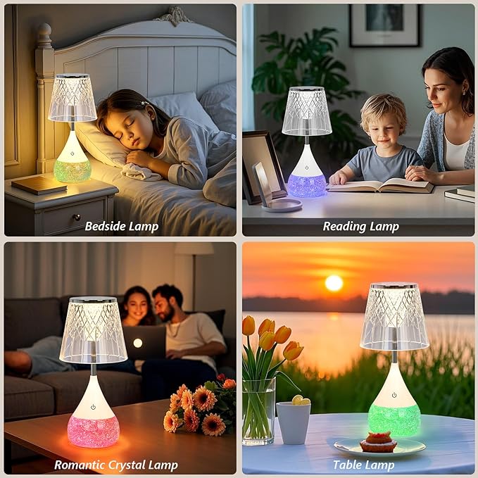 7-Color Changing LED Night Light - Soothing Mood Lamp for Bedroom, Living Room & Office - Relaxing Flashing Glass Decoration Light ((Decorative Art))