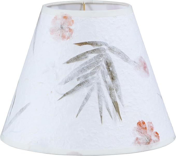 Aspen Creative 56040 Empire Uno Lamp Shade in Off Whiite with Patal Paper, 5" Top x 10" Bottom x 8" Slant Height, Slip UNO 33mm
