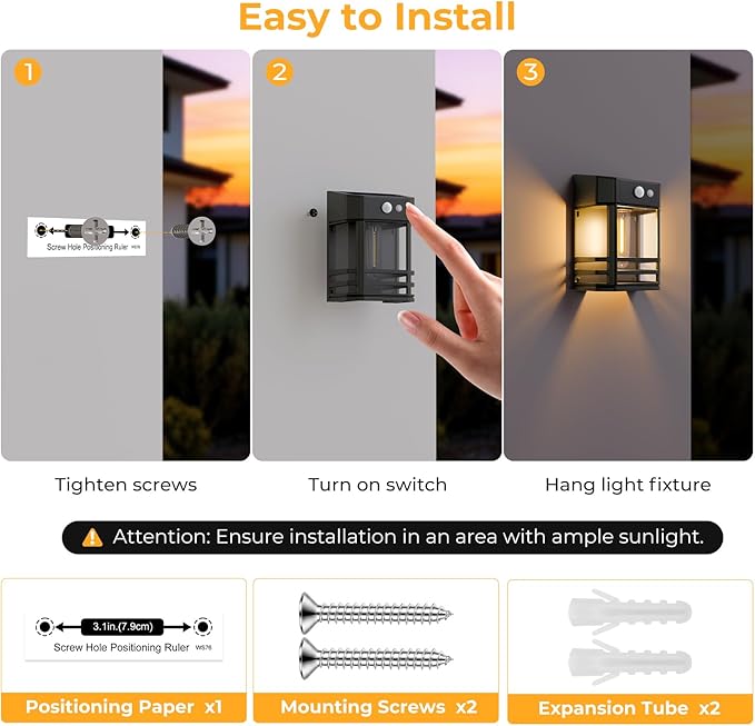 btfarm Solar Fence Lights Outdoor, 4 Pack Motion Sensor Dusk to Dawn Fence Lights Solar Powered, 3 Modes IP65 Waterproof Solar Deck Post Lights for Fence Garden Step Patio Stair Backyard