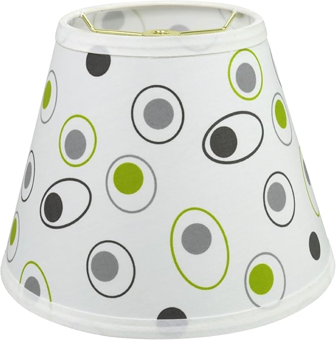 Aspen Creative 32419 Transitional Hardback Empire Shape Spider Construction Lamp Shade in Off White with Printed Circle Pattern, 9" wide (5" x 9" x 7")