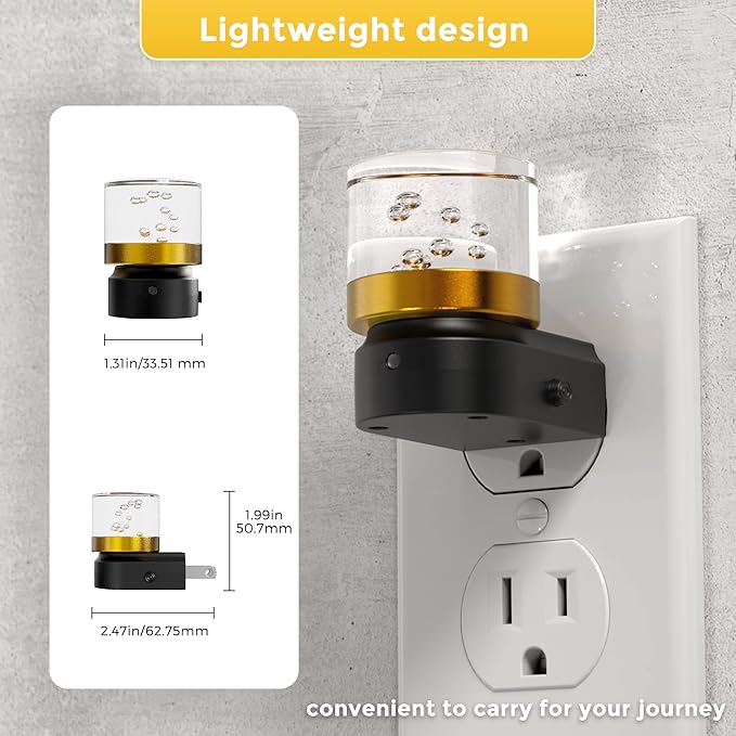 L LOHAS LED Night Lights Plug into Wall, 2 Pack 3000K/4000k/5000K Adjustable Color Temperature Bubble Night Light, Dusk to Dawn Sensor for Hallway, Bathroom, Rooms