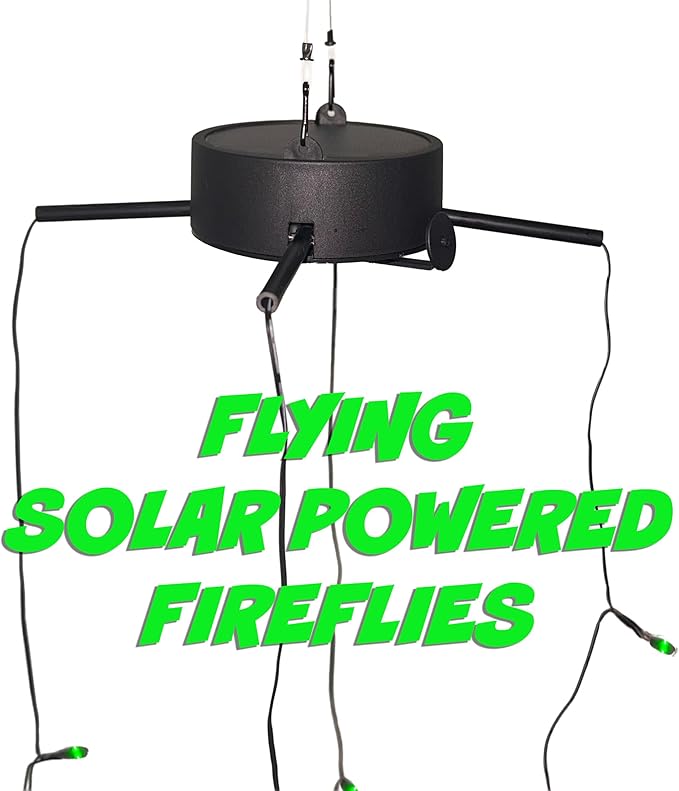 Solar Fireflies | LED Garden Patio Lights | 8 LED Fireflies | Animated Flying Fireflies | Lightning Bug Lights | Naturally Mimic Flight of Real Fireflies | No Wind Required