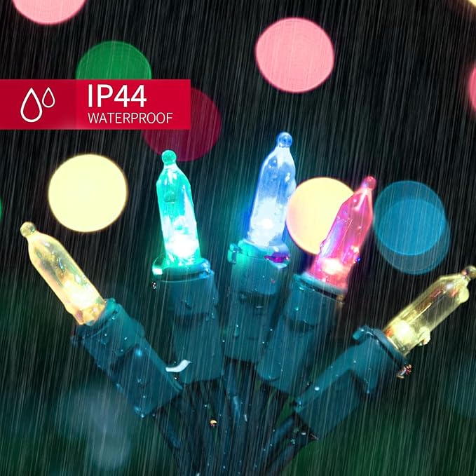 LAMPHOME Easter String Lights, 21.6FT 100 LED Connectable Waterproof Mini Lights, Multi Color Outdoor Indoor Decor for Patio Garden Party Home Christmas Easter