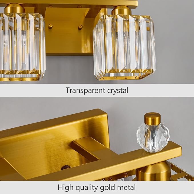 Gold Bathroom Vanity Lights Crystal Vanity Light Bathroom Lighting Fixtures 2 Light Modern Vanity Lighting Fixtures