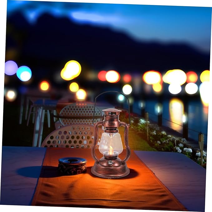 DOITOOL 1pc Creative Retro Kerosene Lamp Rechargeable Household Night Light for Home Decor Vintage Style Lantern for Festivals and Events for Ambient Lighting Setting