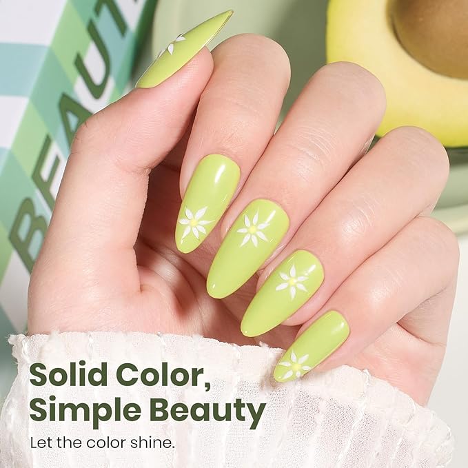 Beetles Green Gel Nail Polish - Fresh Pistachio 15ML/0.51Fl Oz, Light Green Gel Nail Polish, Neon Lime Color Soak Off UV LED Lamp Pastel Nails Art, Manicure Salon DIY Spring St Patricks Day Nails