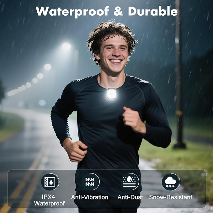 2 Pack Running Lights for Runners - Rechargeable Clip on Flashlight,Dog Mini Flashlights for Night Walking,4 Modes LED Running Accessories,Safety Light Hiking Camping Gear for Jogging,Biking