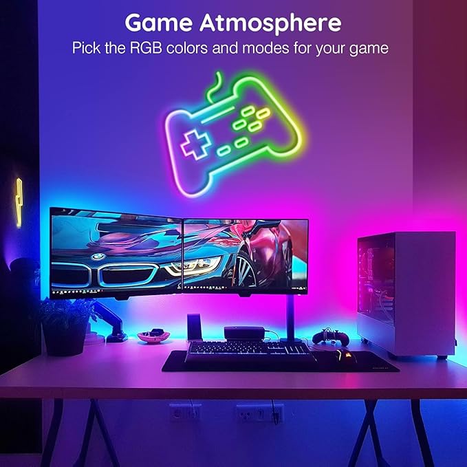 LETIANPAI 16.4FT Neon Rope Lights,Flexible Led Rope Lights Control with App/Remote,Multiple Modes Music Sync Gaming RGB Led Neon Lights for Bedroom Outdoor