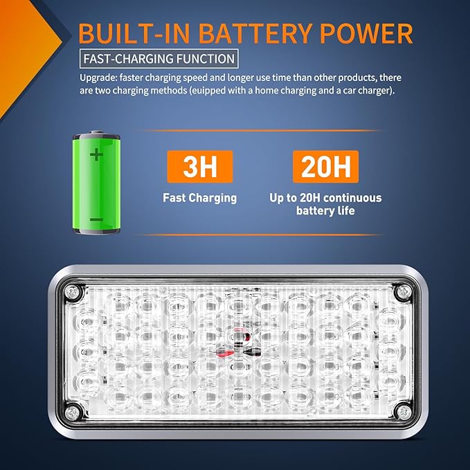 Nilight 2PCS 42LED Red Blue Wireless Magnetic Strobe Lights Portable Warning Hazard Light Surface Mount Waterproof 5 Patterns for 12V 24V Cars Trucks Van Off Road Vehicles ATV