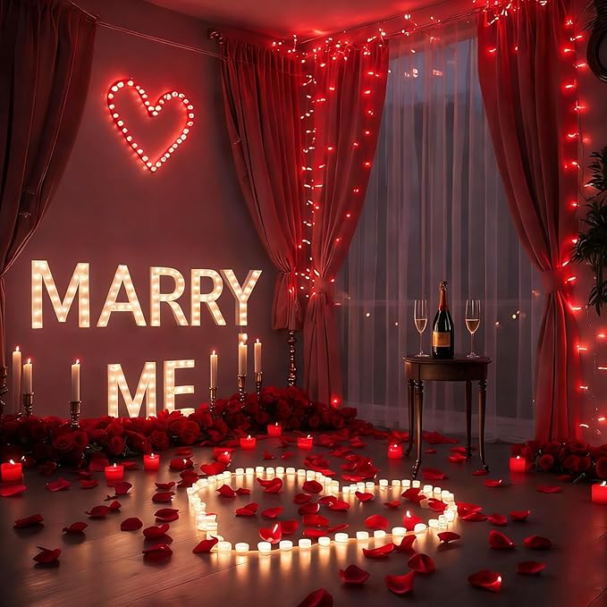 LAMPHOME 165FT 500 LED Red String Lights, 16 Modes Clear Wire Plug in Lights, Waterproof Connectable Twinkle Lights for Outdoor Valentine's Day, Mother's Day, Christmas, Wedding Party Decorations