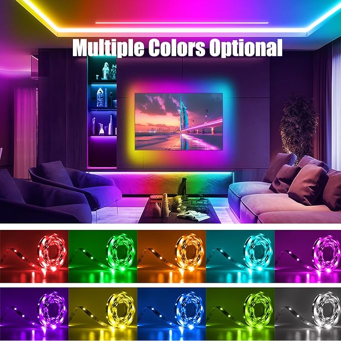 roperry 68FT Outdoor LED Strip Lights,IP68 RGB LED Lights with Remote and APP Control, Outdoor Strip Lights for Pool, Balcony, Roof, Garden, Stairs (1 Roll)