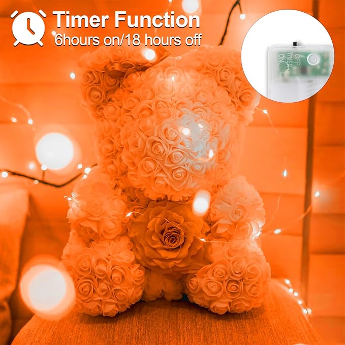 YAOZHOU Thanksgiving Fall Decorations Orange Fairy String Lights Indoor, Battery Operated Powered with Timer, 2 Pack Total 33FT 100 Led Mini Mason Jar Waterproof Firefly Halloween Lights DIY Party