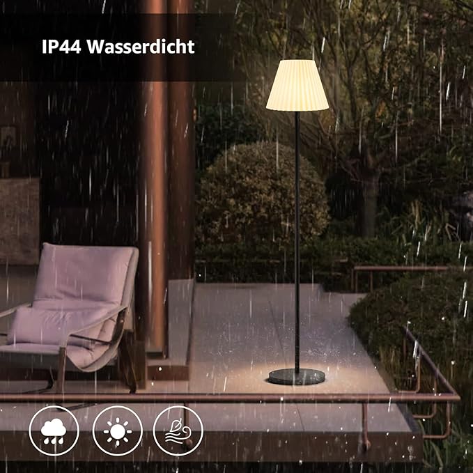 Solar Outdoor Floor Lamp USB Rechargeable Cordless Dimmable RGB Warm White LED Lights for Yard Garden Patio