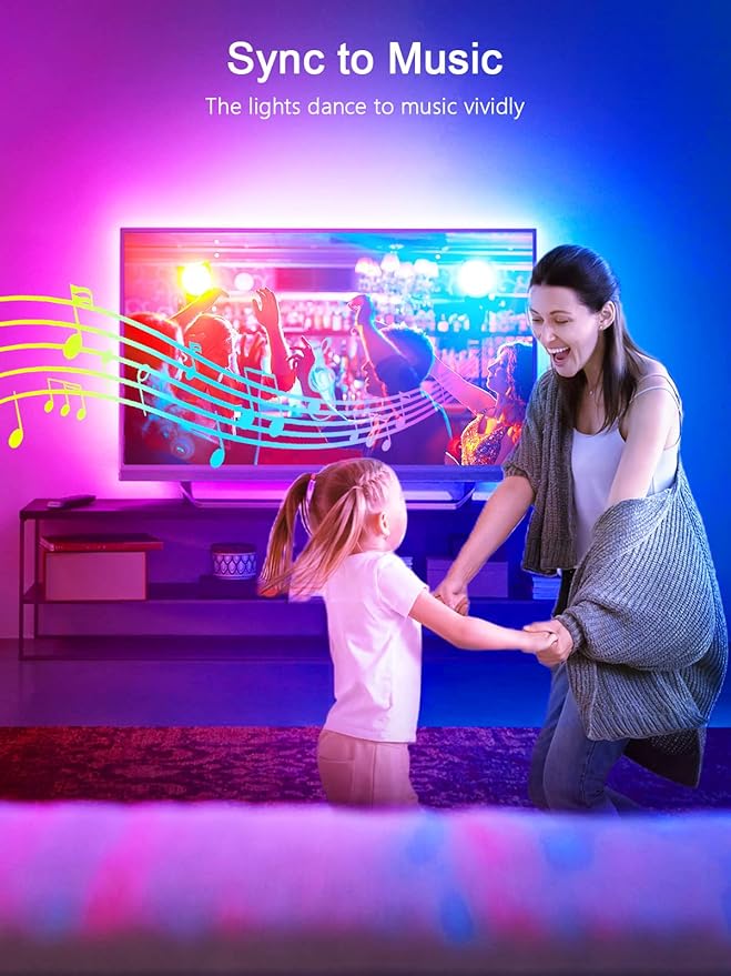 TV LED Backlight, 23ft LED Lights for 70-100 Inch TVs, RGB TV Backlight Behind with Remote, Music Sync Bluetooth APP Control Strip Lights USB Powered for Bedroom, Gaming Room, Home Décor