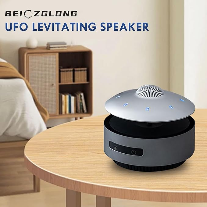 UFO Magnetic Levitation Bluetooth Speaker, Playing Music & Automatic Floating in The Air, HiFi Speaker with Bluetooth 5.0, 3D Sound, Cool Tech Gadgets for Men, Unique Gifts for Home Office Décor