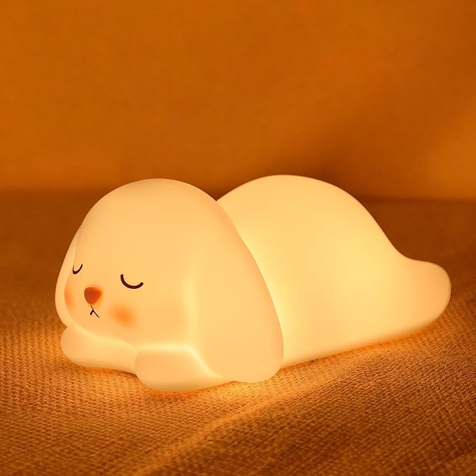 Tremdwoto Bunny Night Light for Kids - 16 Color Changing, Rechargeable Dimmable Nursery Lamp with 1/3 H Timer, Cute Animal Night Light for Baby Boys Girls, Kawaii Room Decor Gift