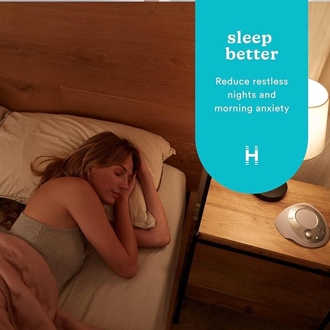 Homedics SoundSleep White Noise Machine, Silver, Small Travel Size with 6 Relaxing Nature Sounds, Portable Therapy for Home, Office, Nursery, Auto-Off Timer