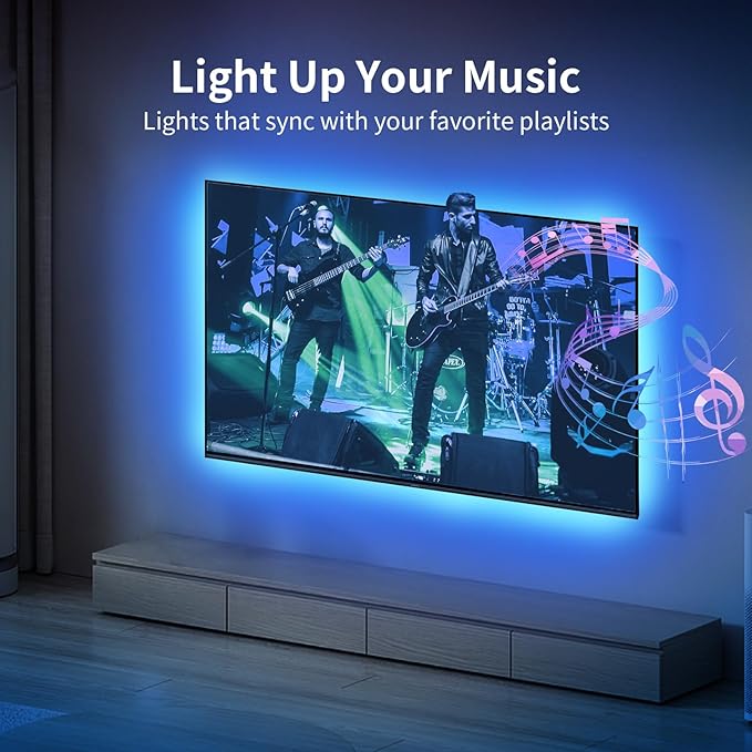 KSIPZE LED Lights for TV, 16.4ft TV led Backlight for 45-75 Inch TVs RGB TV Backlight Behind Music Sync Smart APP & Button Control TV LED Strip Lights USB Powered for Bedroom/Gaming