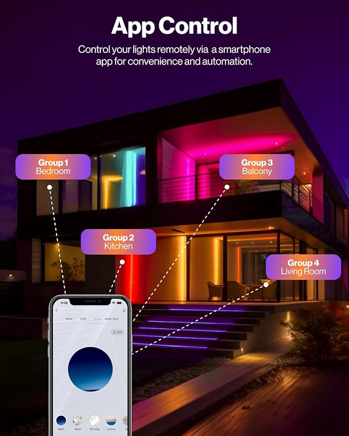 Sunco 2 Pack 6 Inch Smart Ultra Thin LED Recessed Ceiling Lights with Night Light, Tunable CCT 2700K to 6000K, Dimmable, 15W, Smooth Trim, Canless with Junction Box.